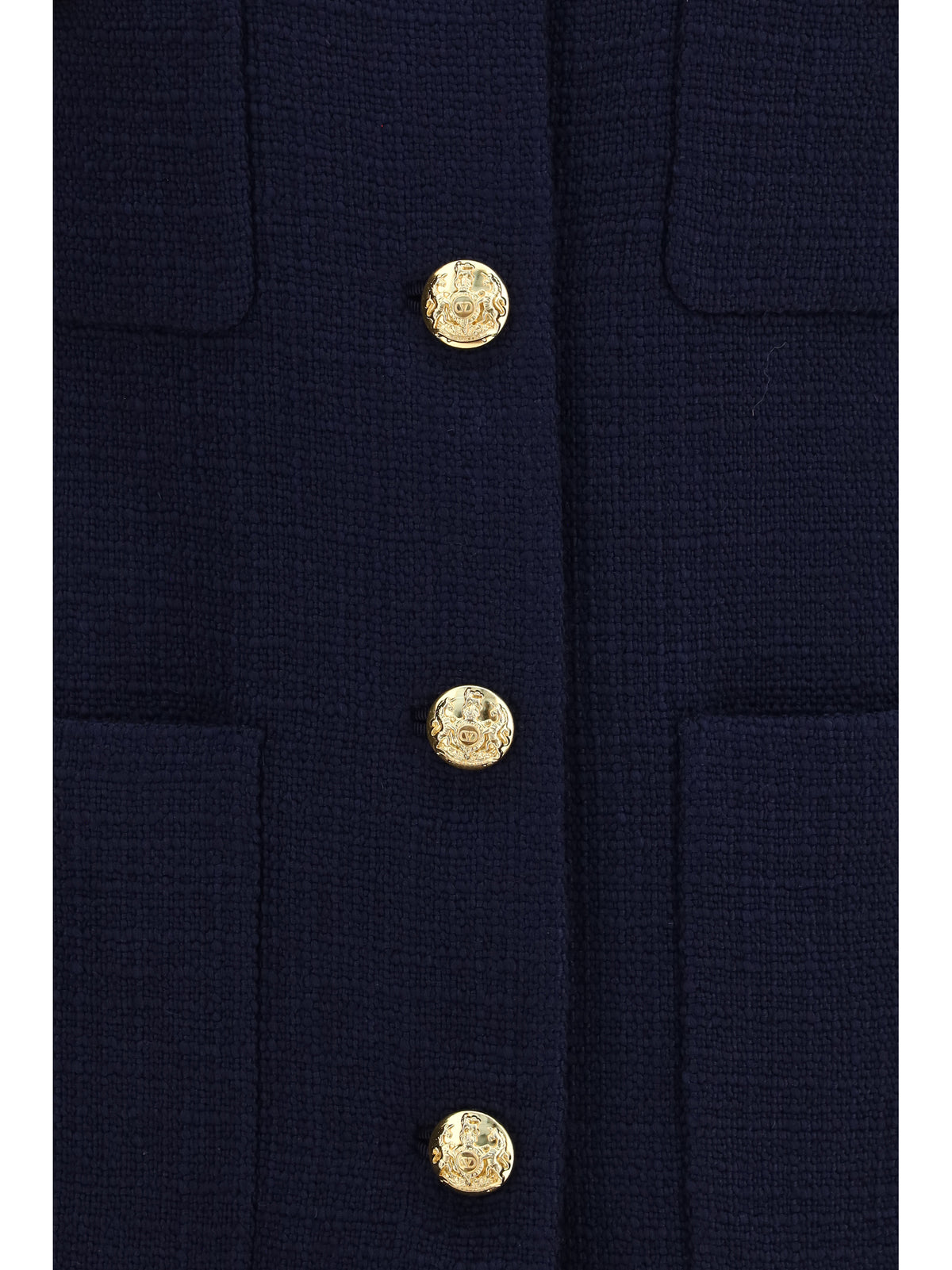 Valentino Wool tweed Caban Coat - Sad Navy