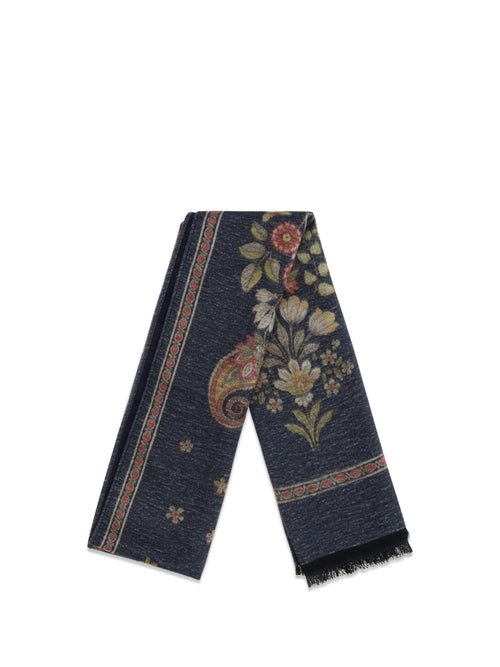 Kiton Silk Scarf with fringes - Multi