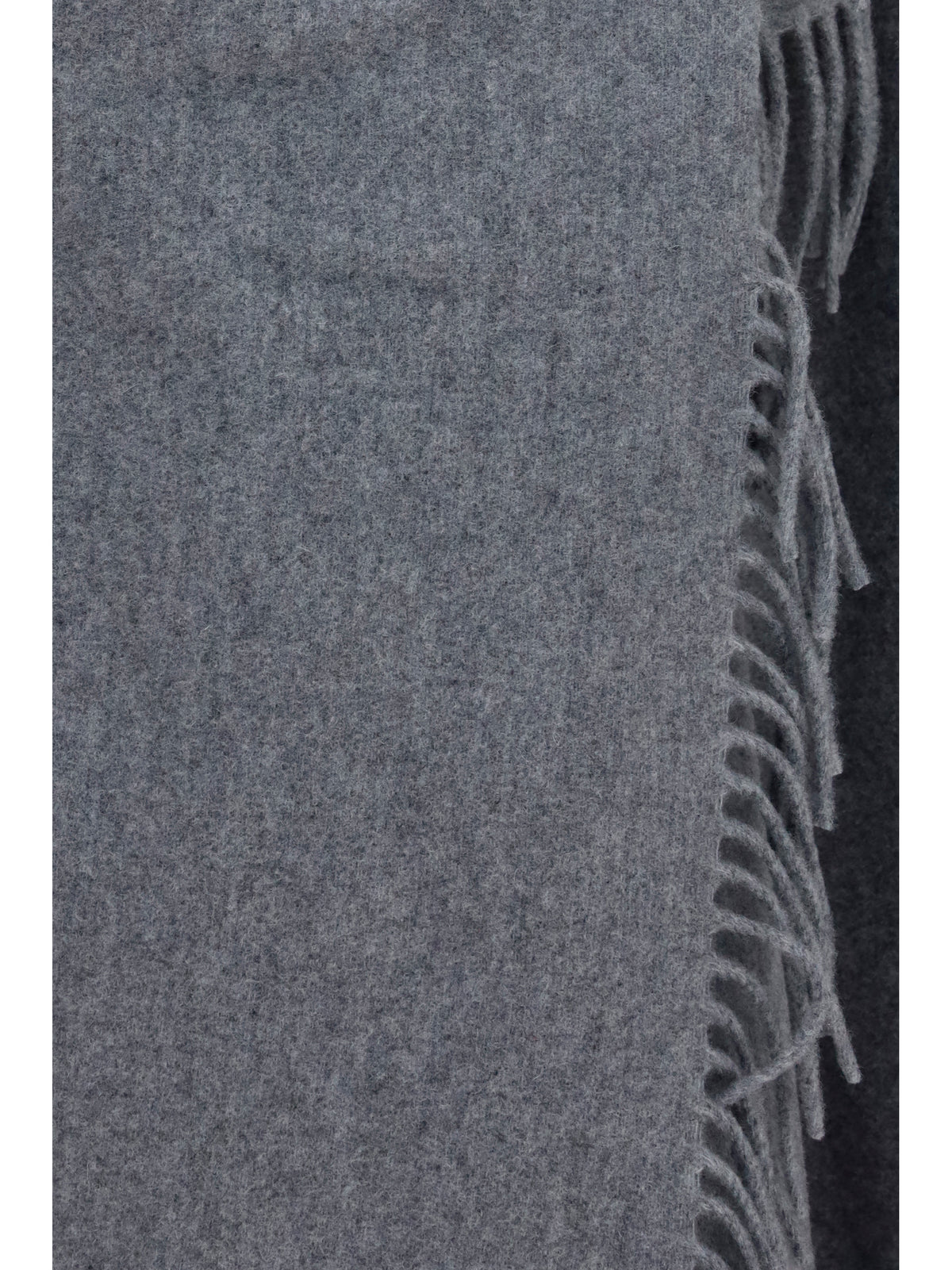 Fabiana Filippi High-neck wool Cape with concealed closure and fringes - Granito
