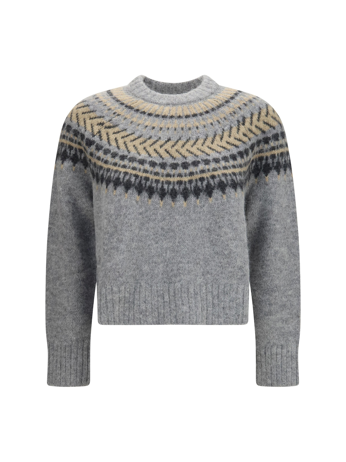 Barbour Annette Fair Isle crewneck Jumper - Grey Multi