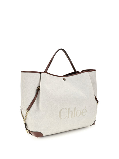 Chloé Large Carry Tote Bag - Crafty Brown