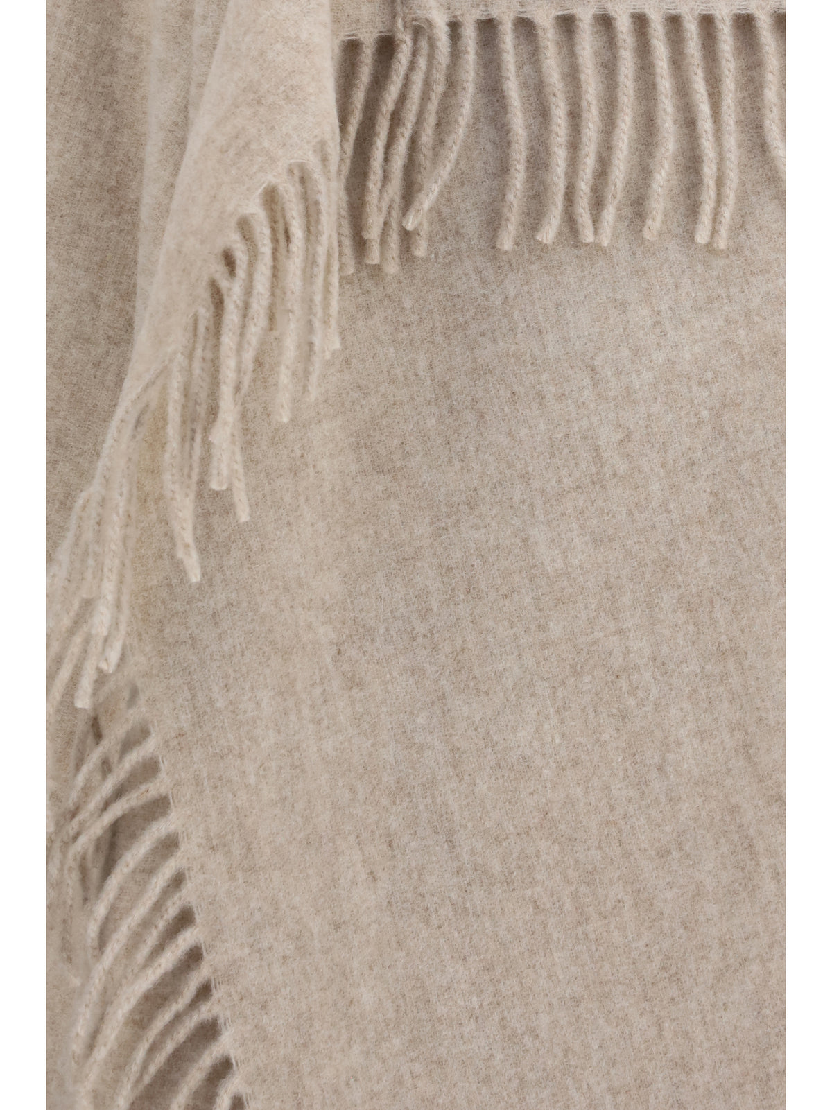 Fabiana Filippi High-neck wool Cape with concealed closure and fringes - Casha'