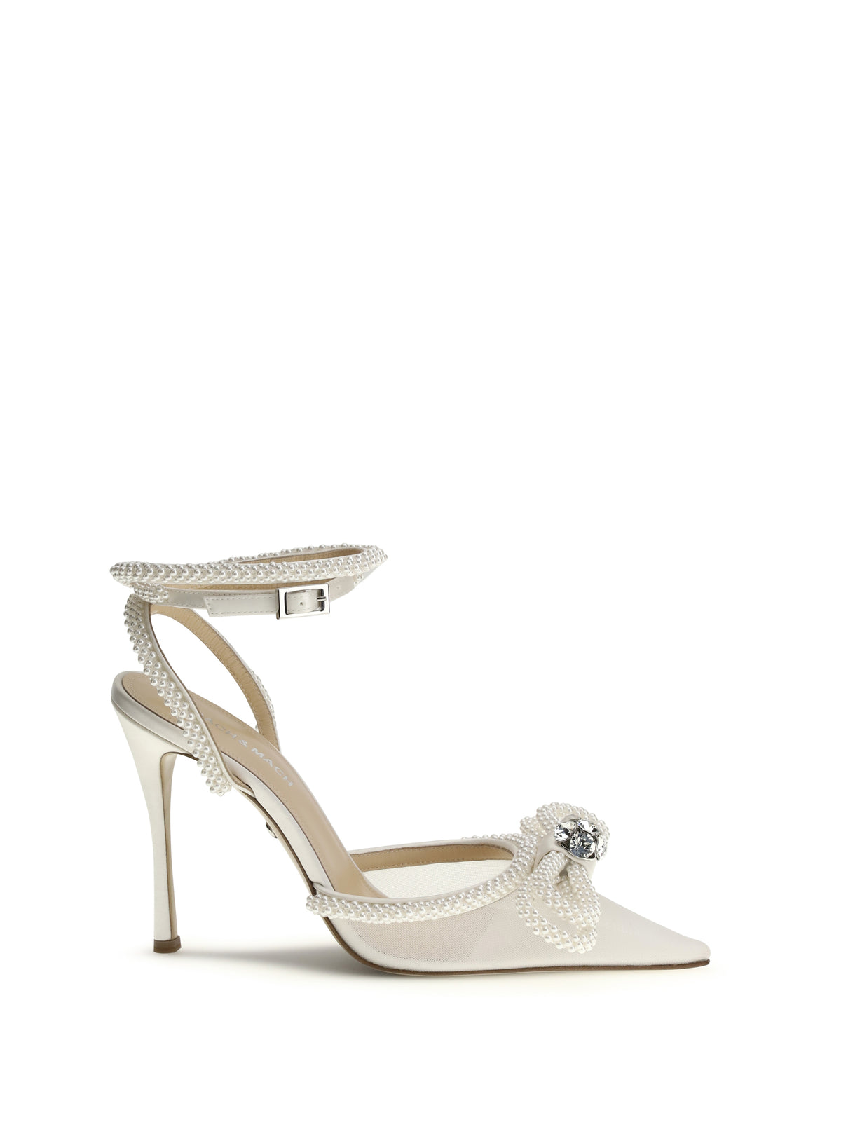 Mach & Mach Double bow satin Pumps - White