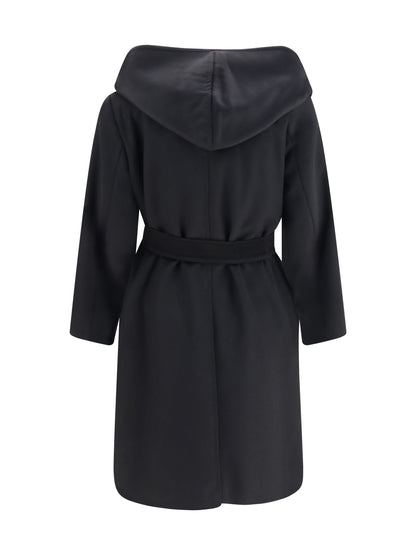 Max Mara Studio Wool drap Newmang Coat - Black