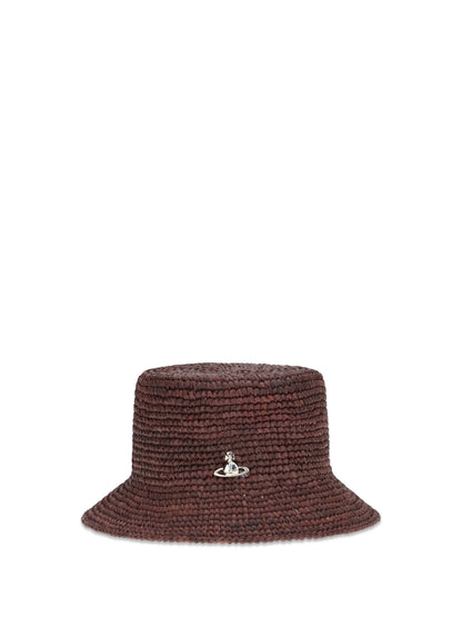 VIVIENNE WESTWOOD Orb raffia Bucket Hat