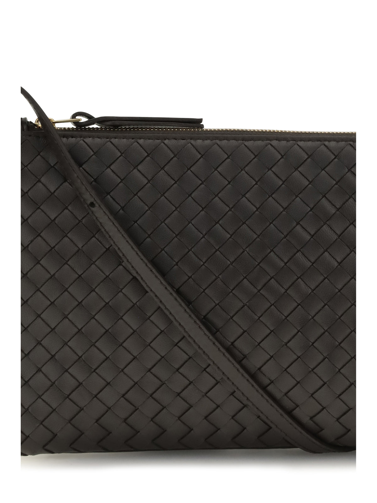 Bottega Veneta Intrecciato Shoulder Bag - Espresso-Brass V