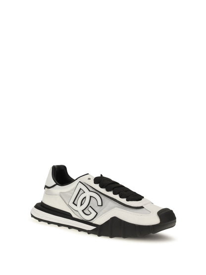 Dolce & Gabbana DG Logo leather Sneakers - White/White