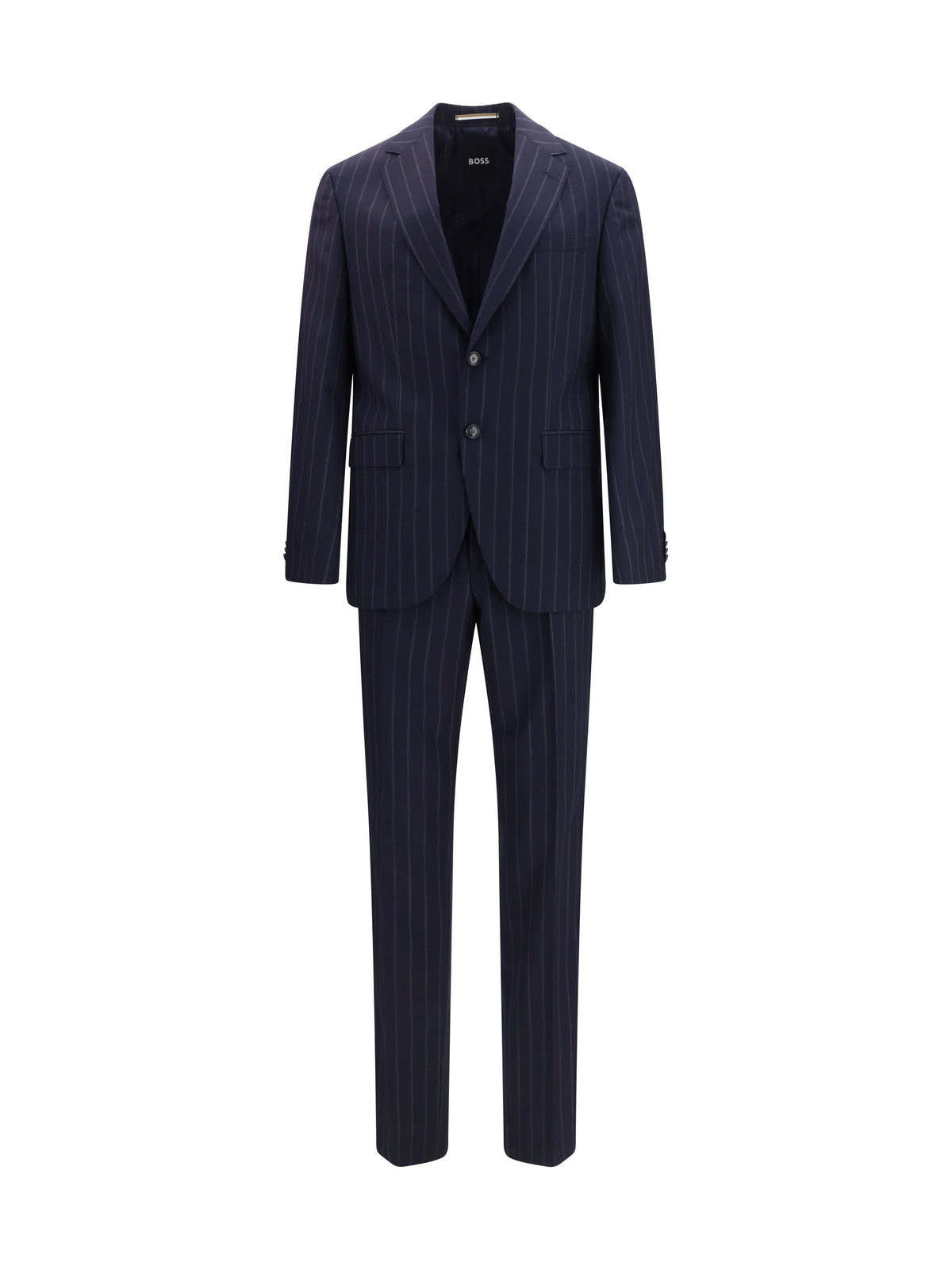 Hugo Boss Black Striped virgin wool Suit - Dark Blue