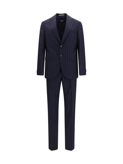 Hugo Boss Black Striped virgin wool Suit - Dark Blue