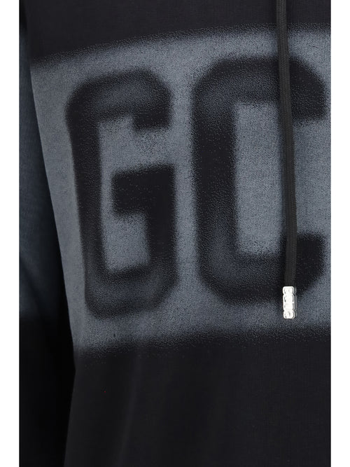 GCDS Spray Logo Hooded Sweatshirt - Black/Grey