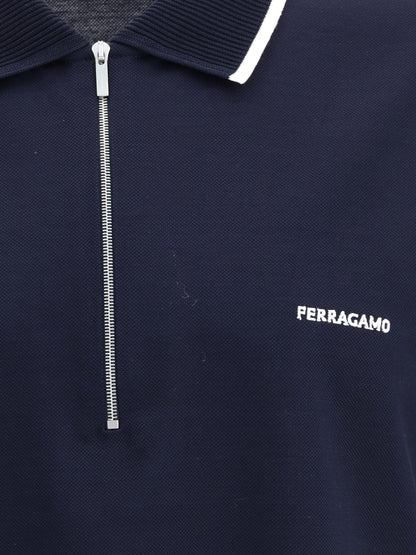 FERRAGAMO Cotton zip Polo