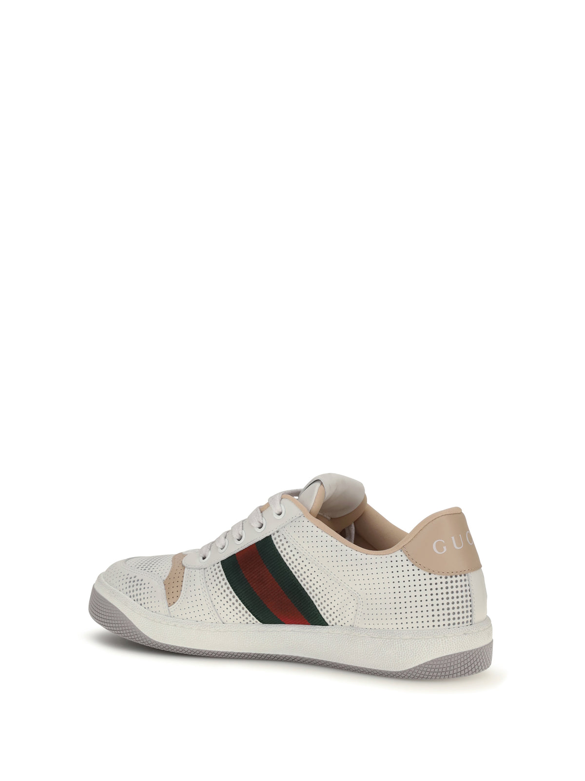 Gucci Screener leather Sneakers - Wh/Np/Wh/Vrv/Gw/Gw/N
