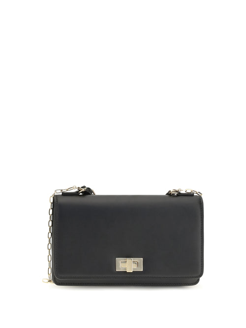 Fendi Peekaboo leather Chain Wallet - Black