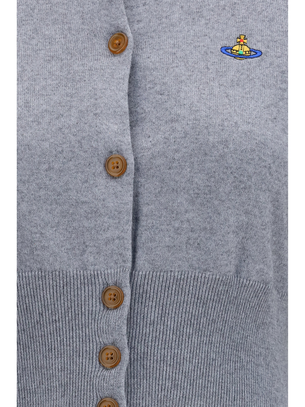 Vivienne Westwood Bea crop Cardigan - Dark Grey Melange