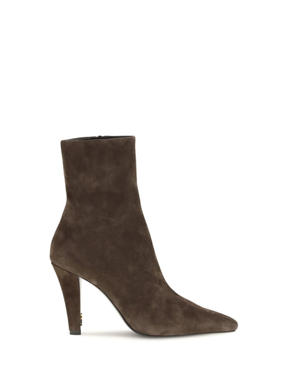 Saint Laurent Jill suede Ankle Boots - Bear Brown