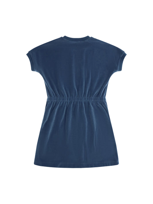 Gucci Chenille Web Stripe Dress for Girl - Blue Denim/Mix