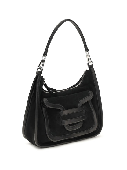 Pierre Hardy Alpha Day Miss leather Shoulder Bag - Suede Calf Lamb Black
