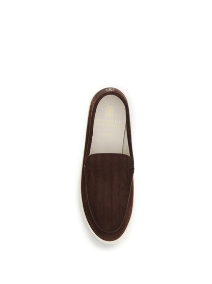 Brunello Cucinelli Suede Loafers - Burgundy