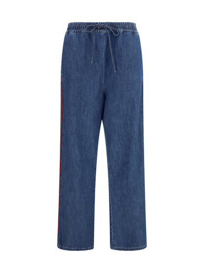Valentino Lightweight wide-leg denim Pants - Denim Dark