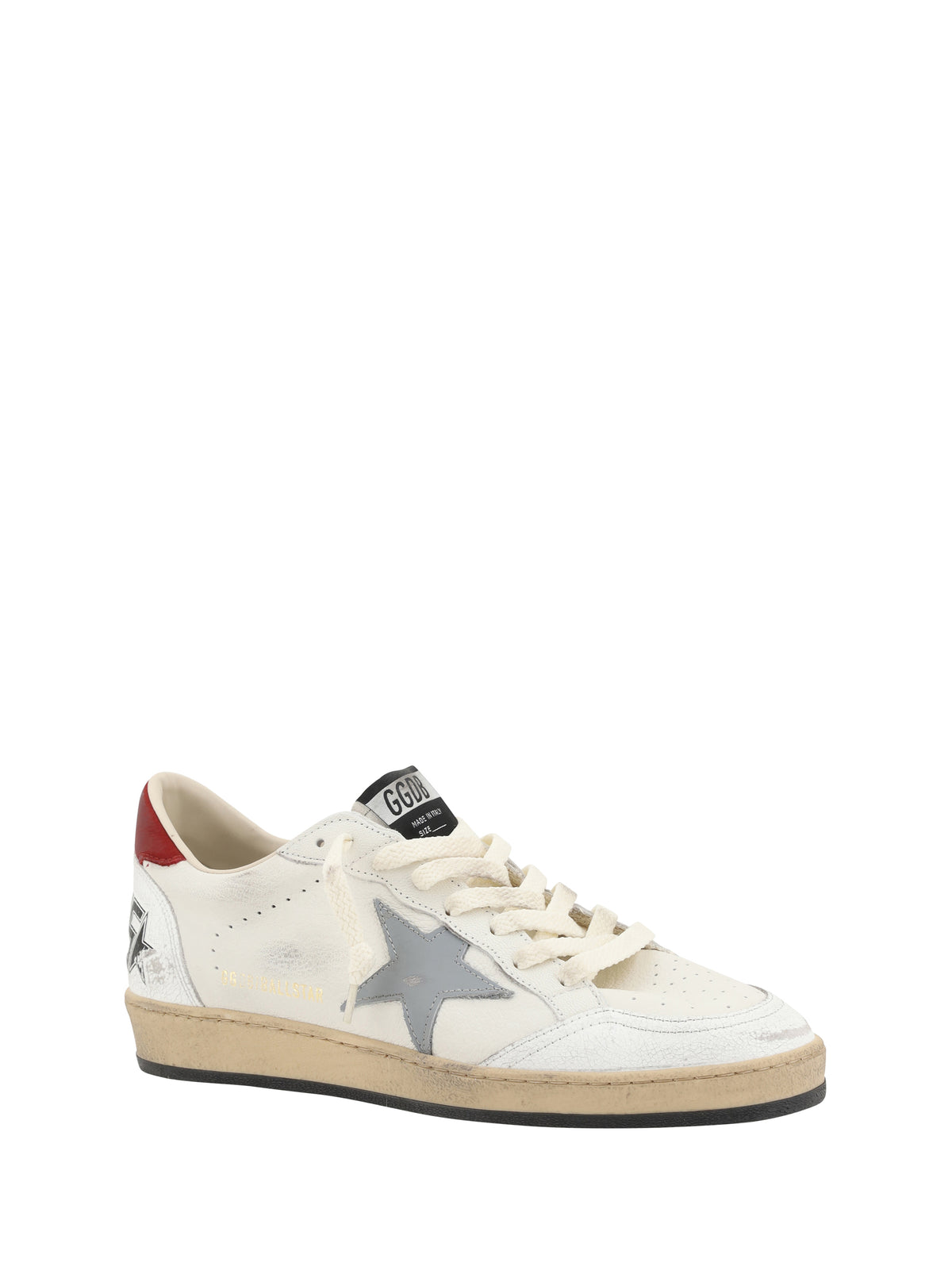 Golden Goose Ball Star Sneakers - White/Silver Blue/Red