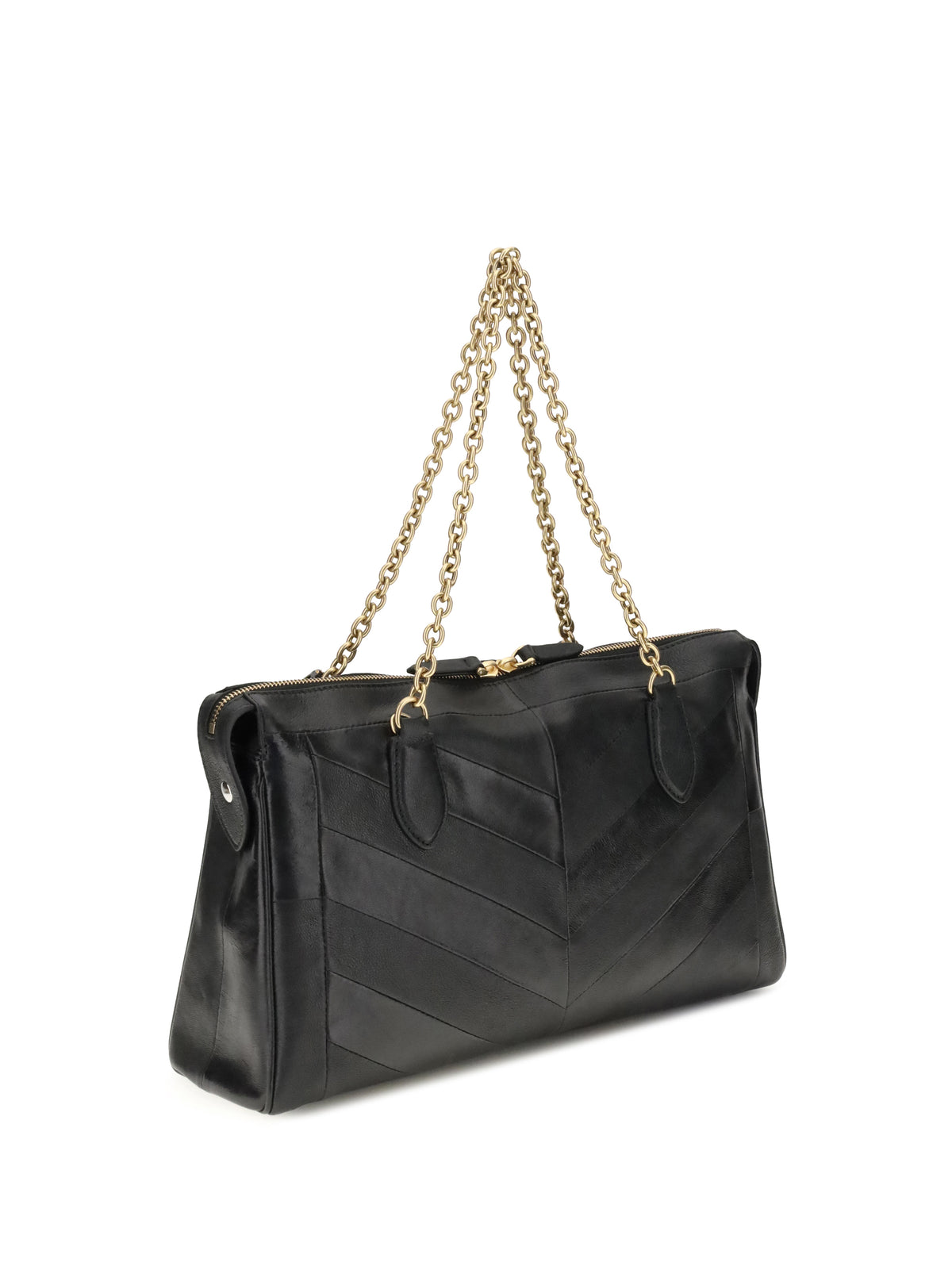 Valentino Garavani Panthea Chevron medium Shoulder Bag r - Black