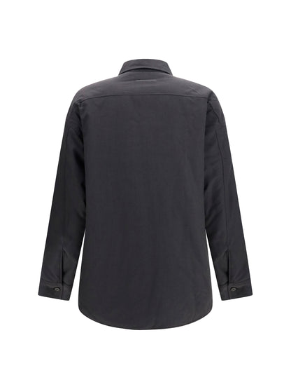 MM6 Maison Margiela Wool-blend Shirt - Anthracite/Black
