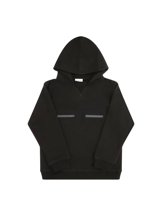 Gucci Cotton Hooded Sweatshirt with print for Boy - Dusty Dark Grey/Mc