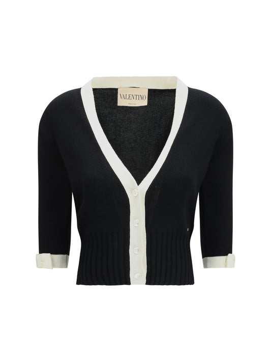 VALENTINO Bicolor v-neck Cardigan