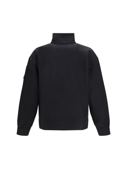 C.P. Company Brushed and sueded diagonal-weave cotton fleece Sweatshirt - Black