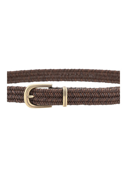 BRUNELLO CUCINELLI Braided stretch leather Belt