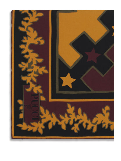 Pucci Printed Silk Twill Scarf - Burgundy Gold
