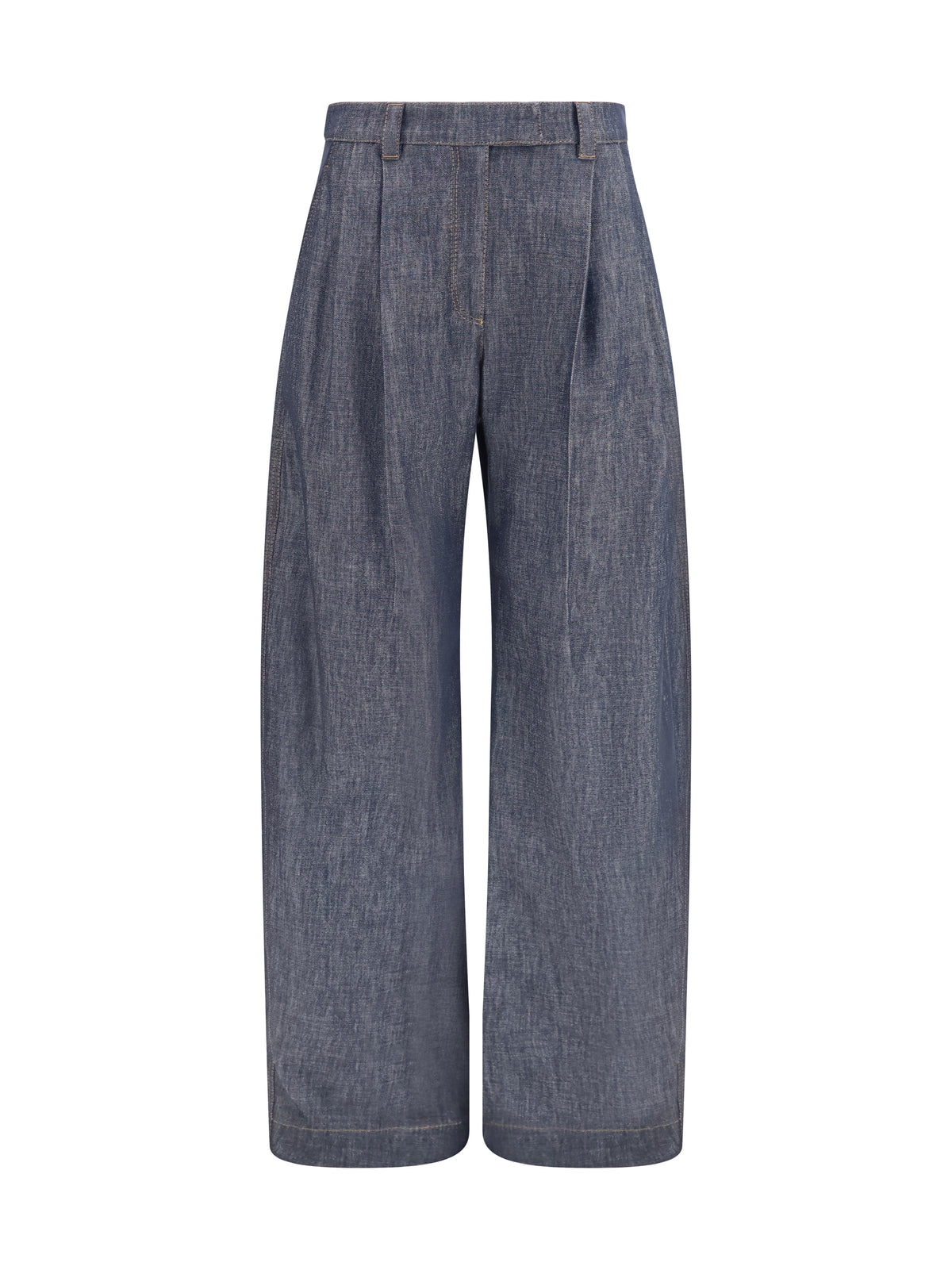 Brunello Cucinelli Lightweight denim Pants with pleats - Blue/Silver