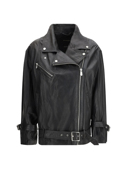 PINKO Leather biker Jacket