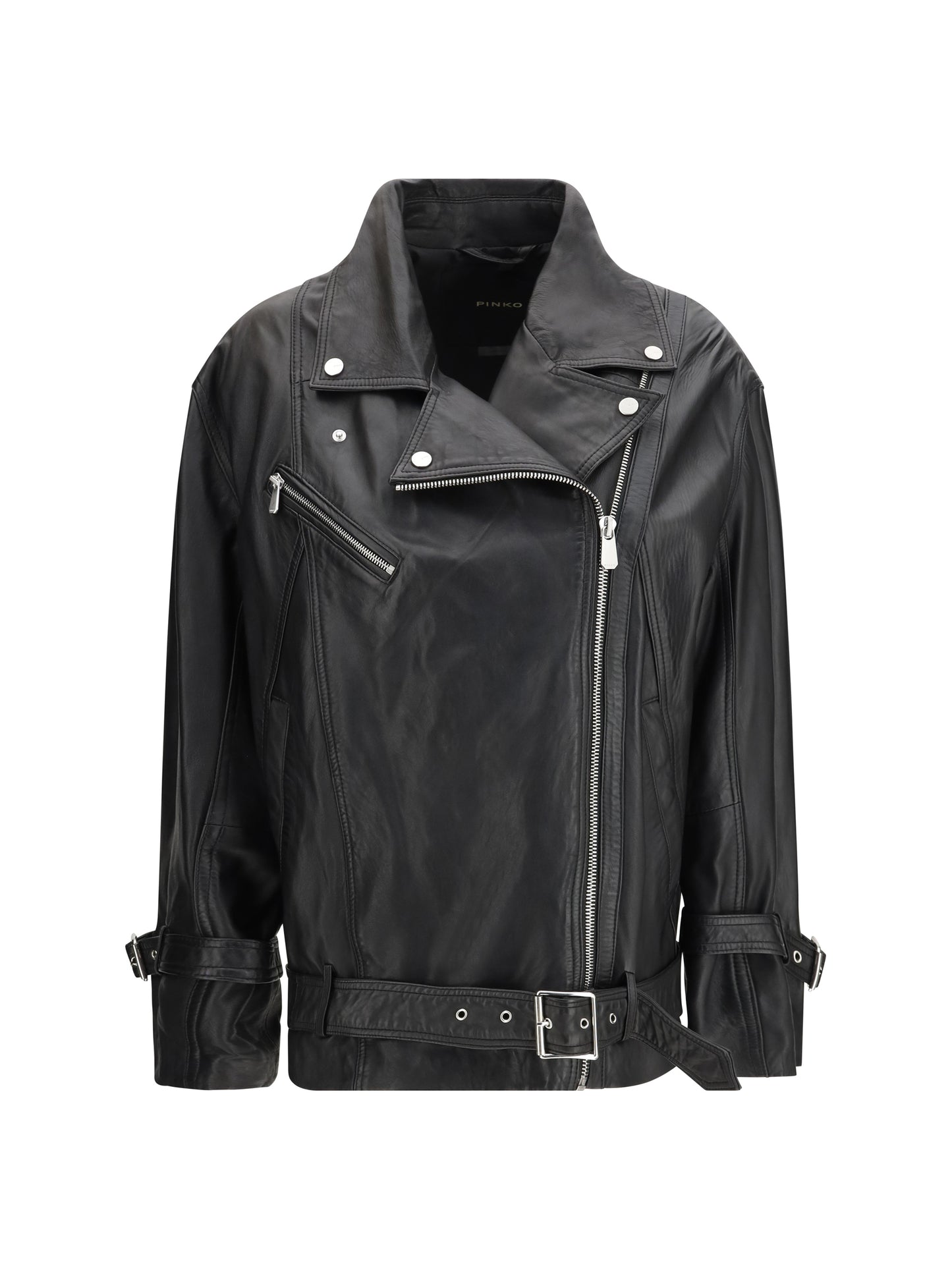 PINKO Leather biker Jacket