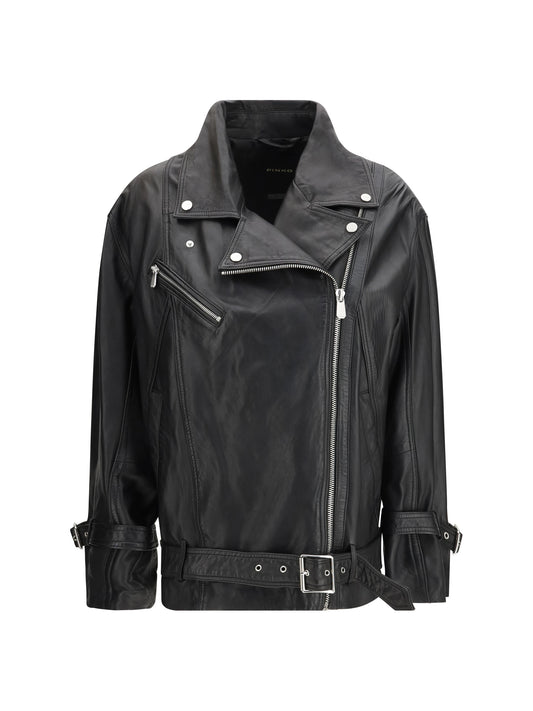 PINKO Leather biker Jacket