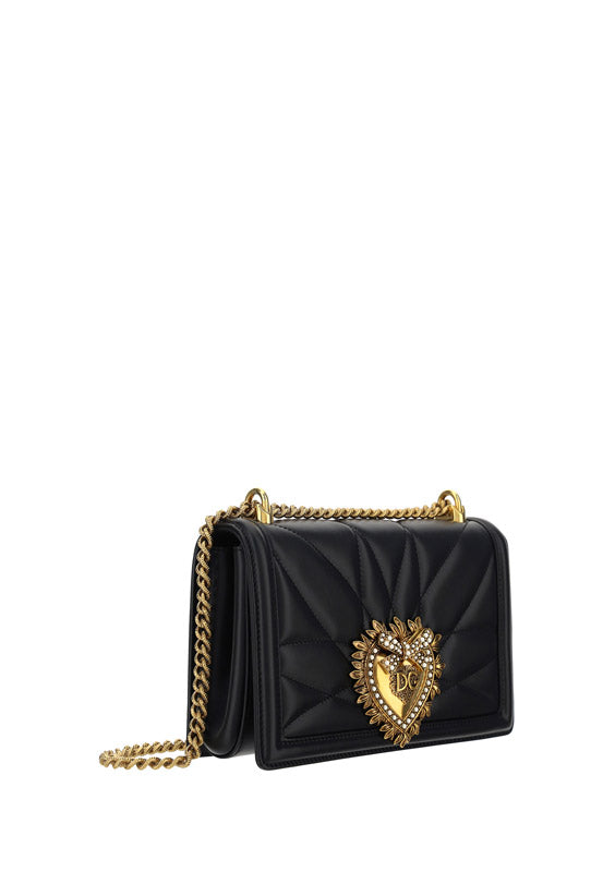 Dolce & Gabbana Medium Devotion matelassé nappa Shoulder Bag - Black