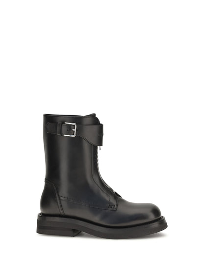 Alexander Mcqueen Leather Boots - Black