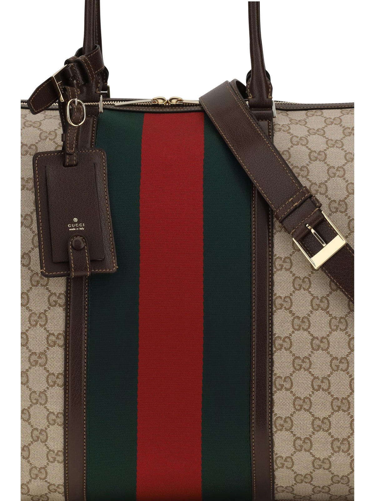 Gucci GG Travel Bag Web stripe - Vin.San.Br/Dk.Br/Vrv