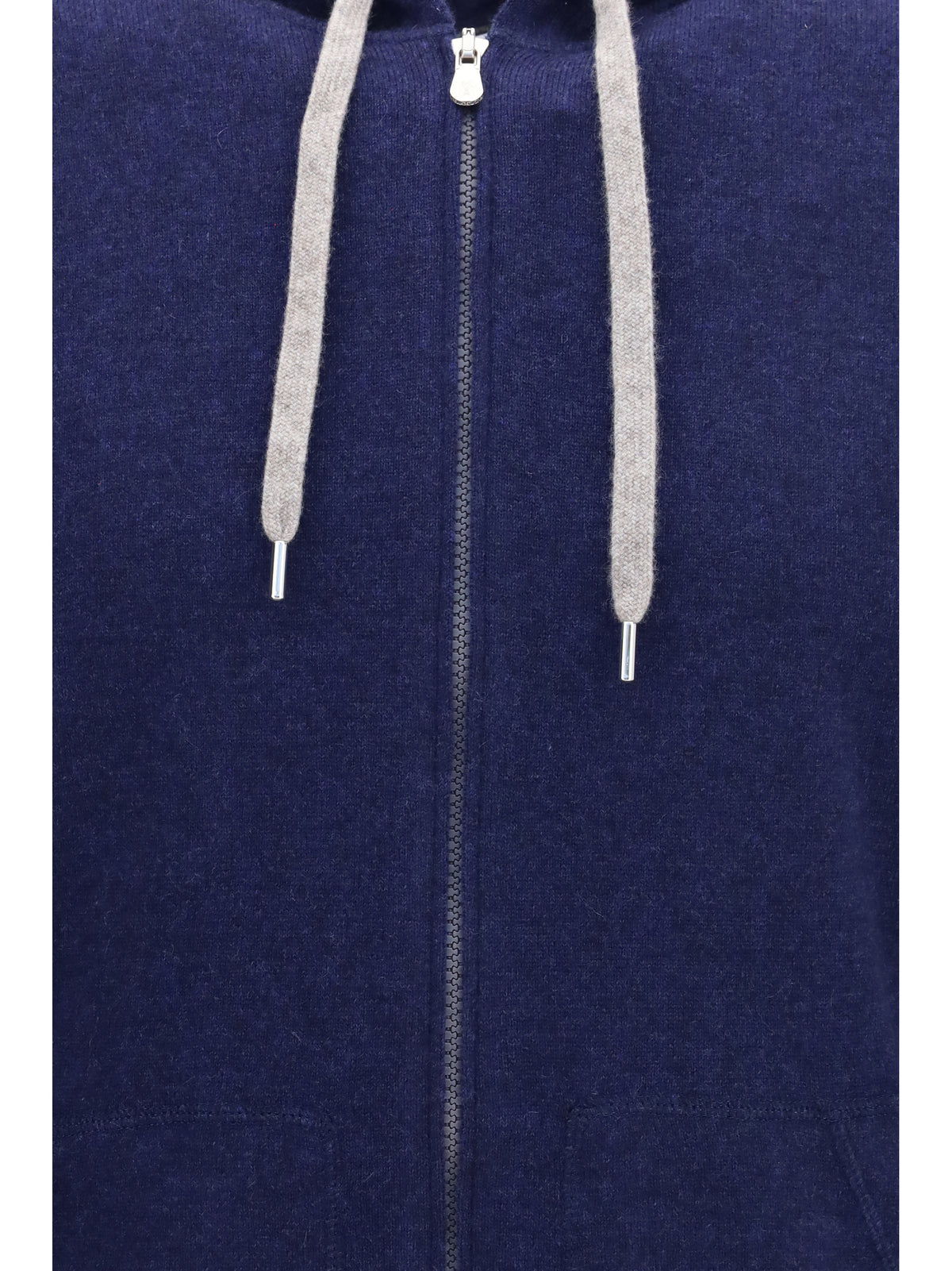 Brunello Cucinelli Cashmere zip up Hoodie - Dark Blue