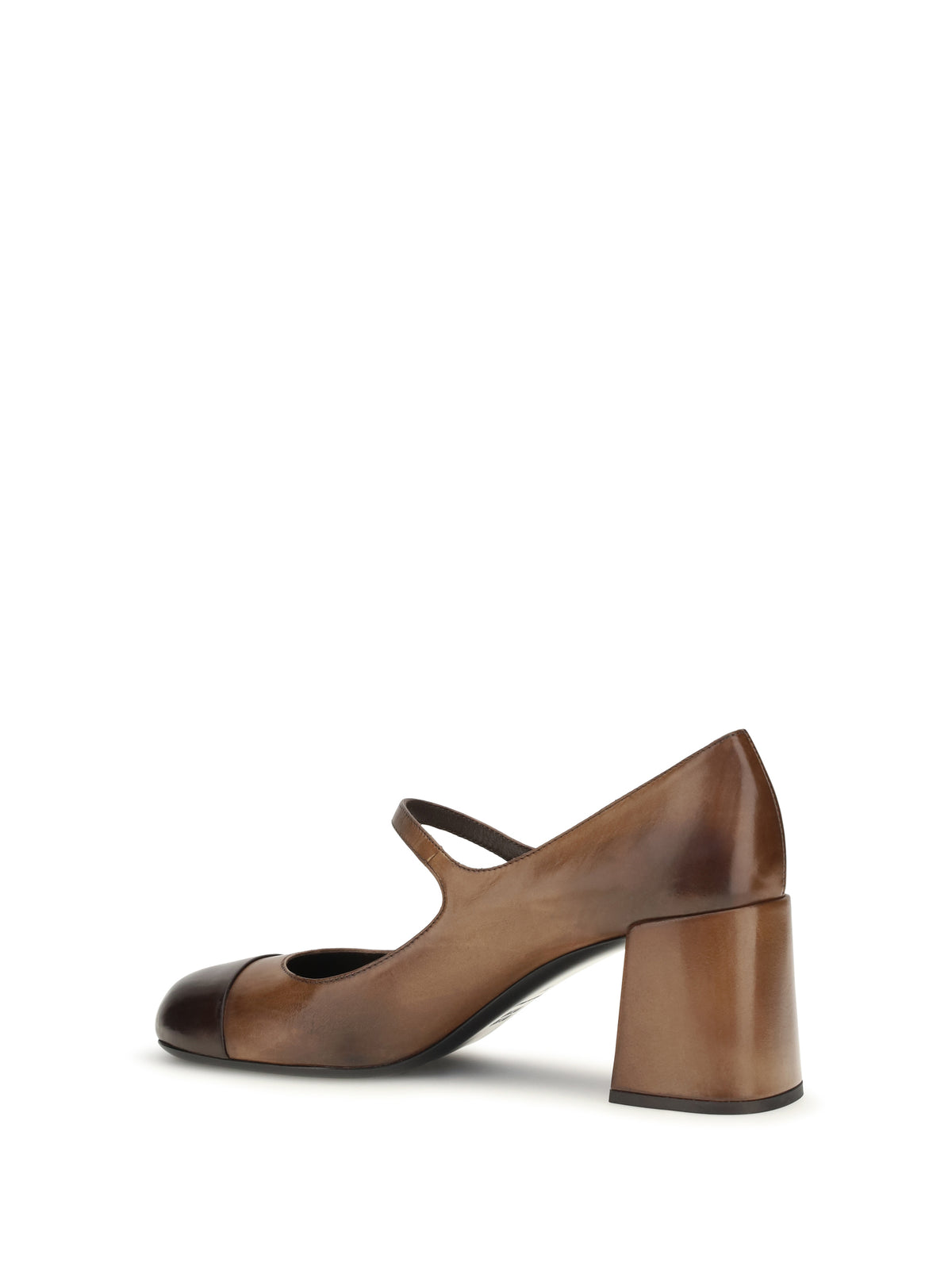 Miu Miu Leather Mary Jane Ballerinas - Cognac+Moro