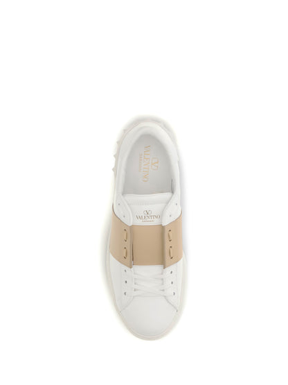 Valentino Garavani Open Sneakers - White/Sahara Beige/White