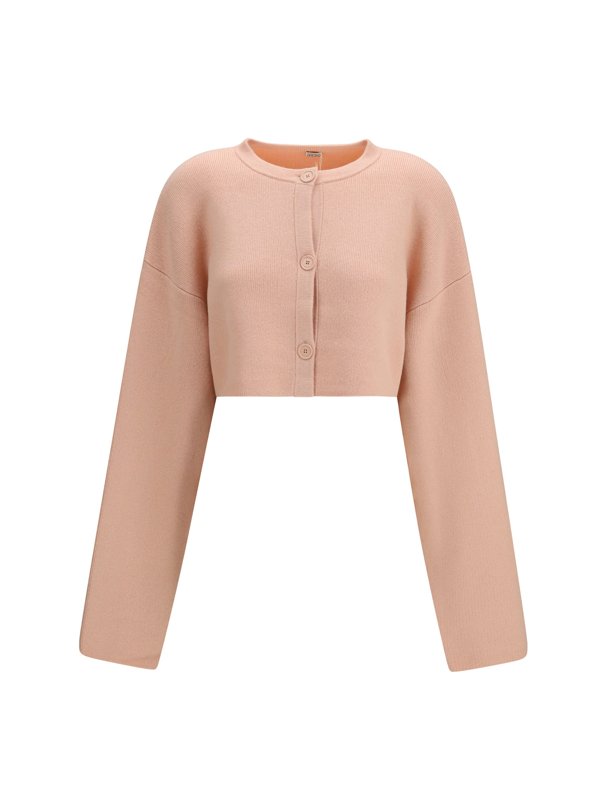 Toteme Cropped crewneck Cardigan with button fastening - Flamingo
