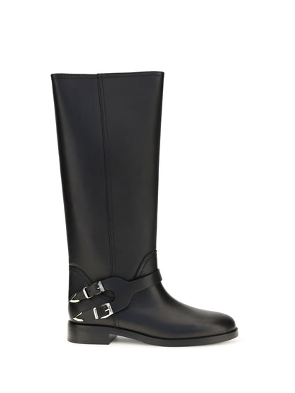 Pinko Leather Boots with buckle - Black