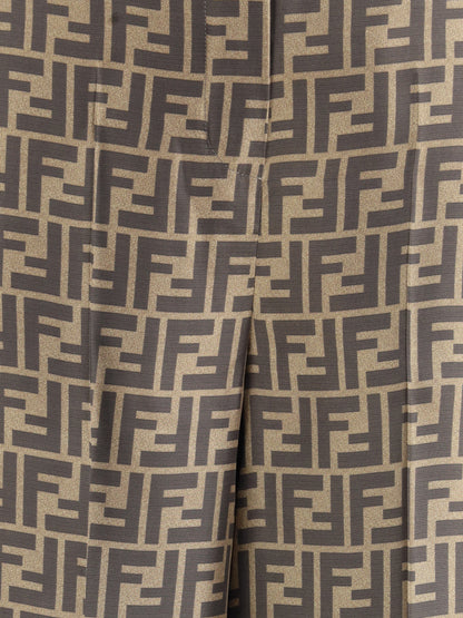 FENDI Monogram pattern silk Pants