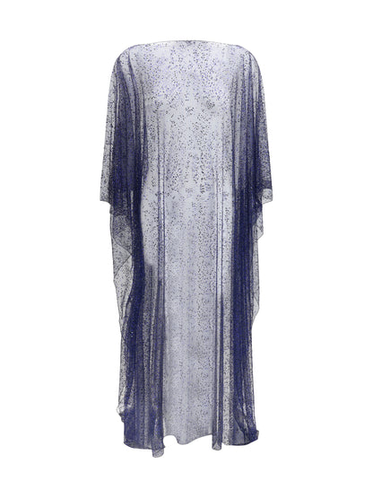 GIORGIO ARMANI Long tulle and crystal-embellished Poncho