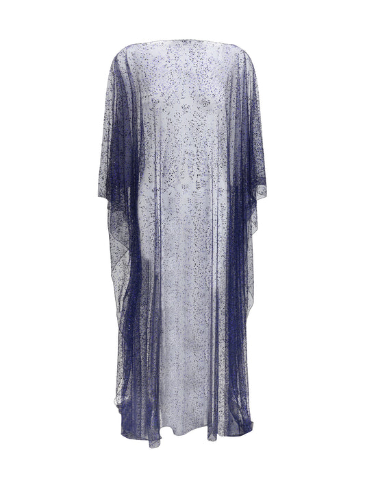 GIORGIO ARMANI Long tulle and crystal-embellished Poncho