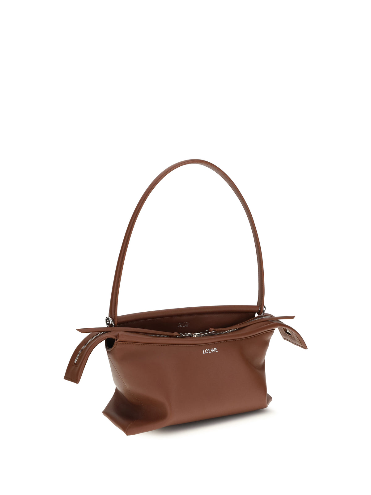 Loewe Whisker glazed calfskin Shoulder Bag - Cognac