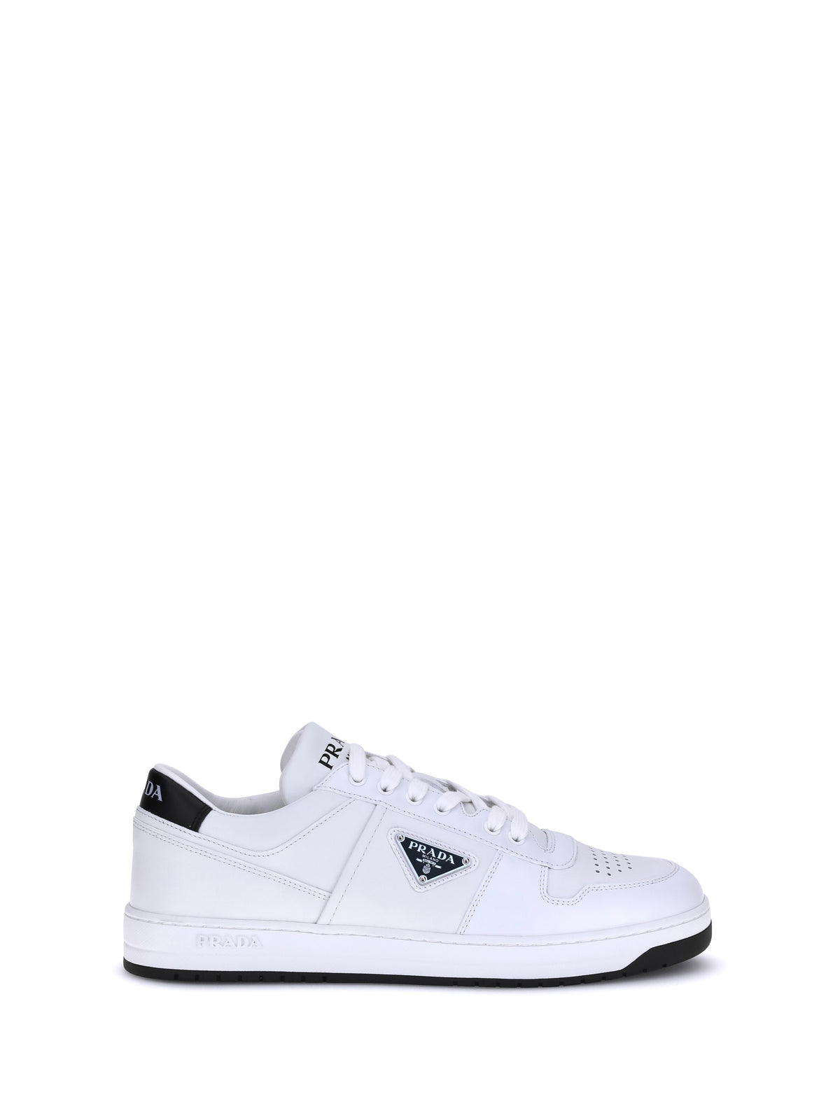 Prada Leather Sneakers - Bianco+Nero