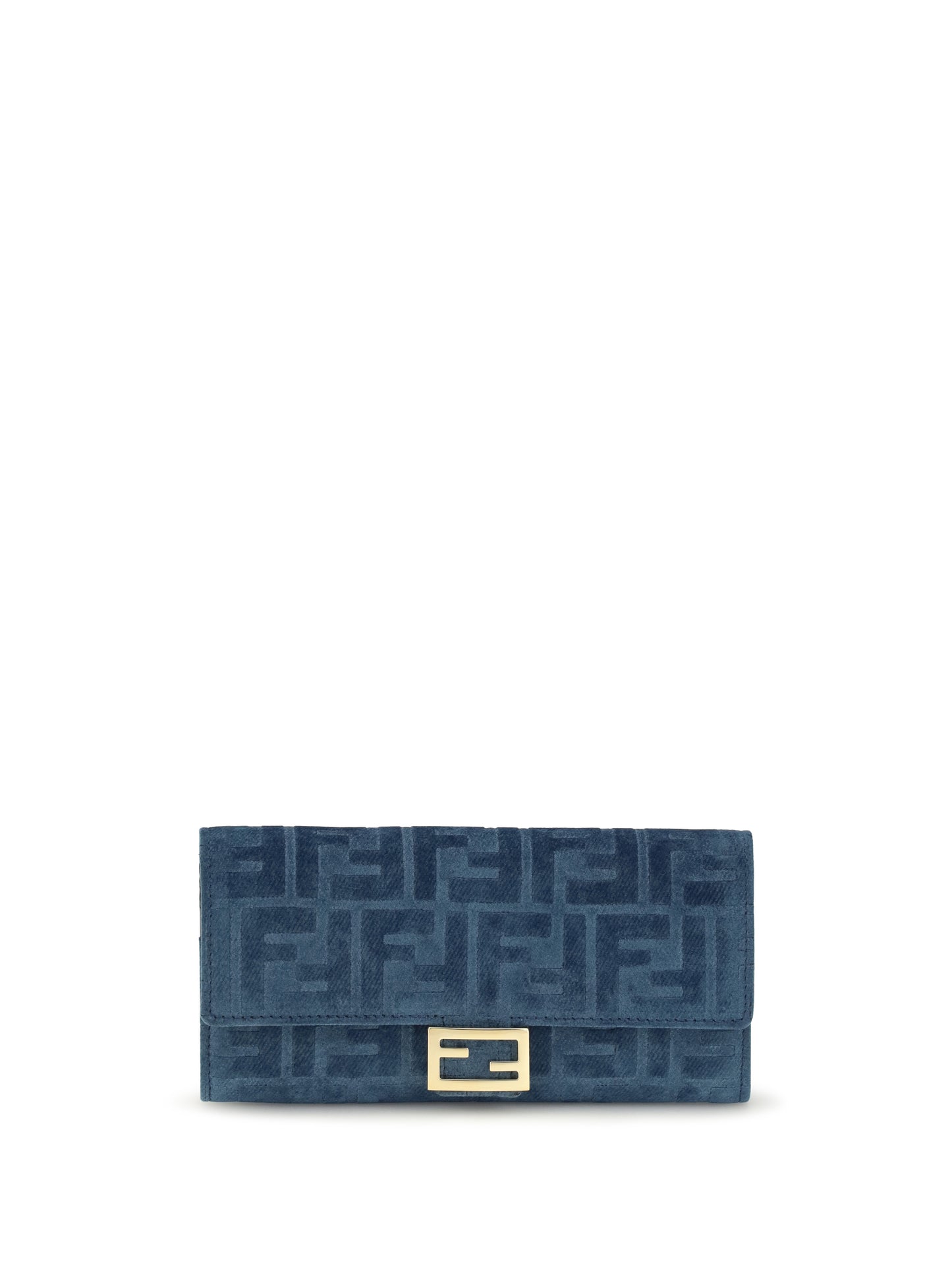 FENDI FF denim Clutch Bag