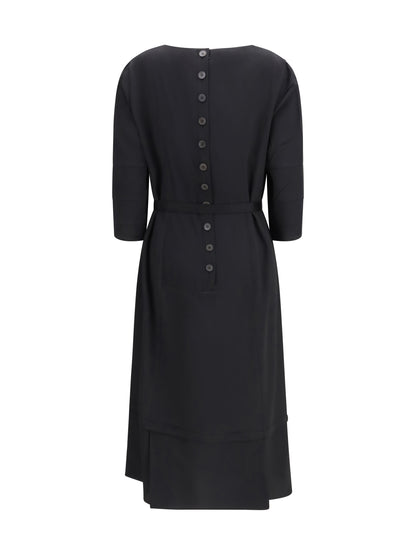 Prada Wool and silk midi Dress - Black
